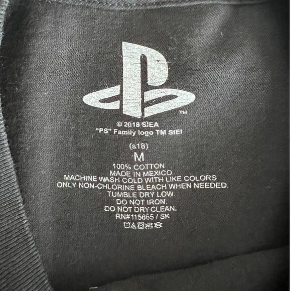 PlayStation PS Siea Controller Graphic Black Logo 100% Cotton T-Shirt Mens Mediu - Picture 7 of 8